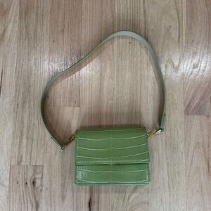 JW PEI Green Crocodile-Embossed Women's Crossbody